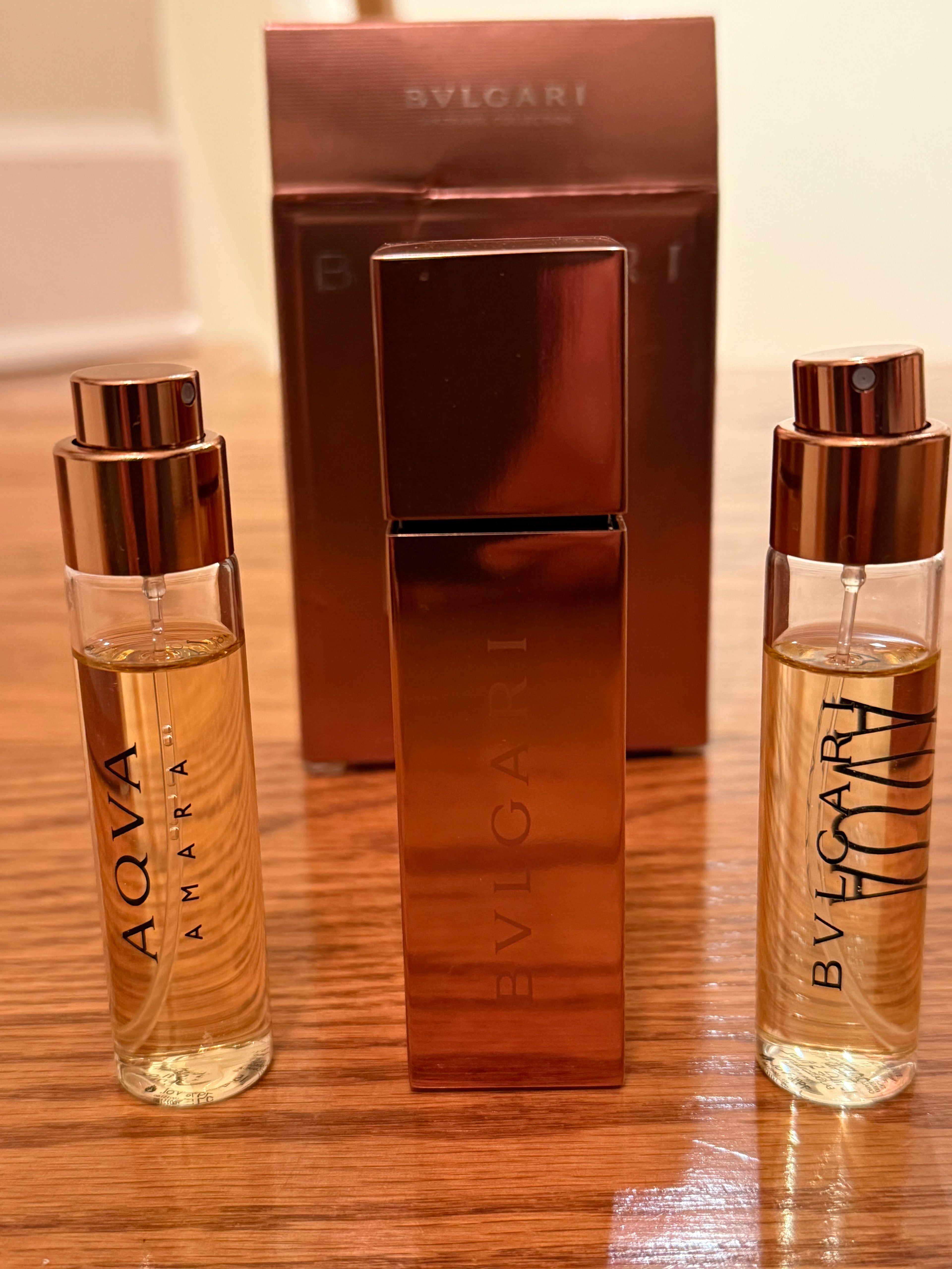 Bvlgari Aqua Amara Travel Spray and case 3x15 ml. Very rare discontinued.