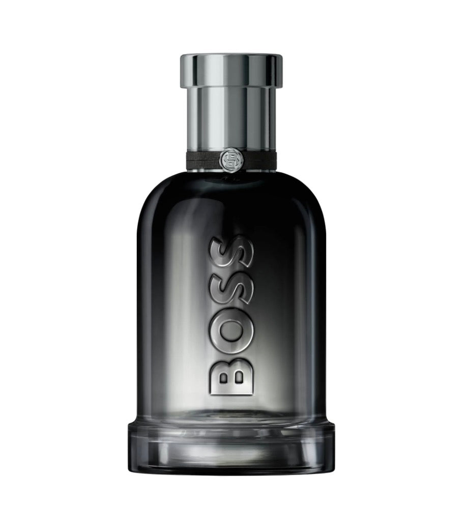 BOSS perfume bottle on a white background