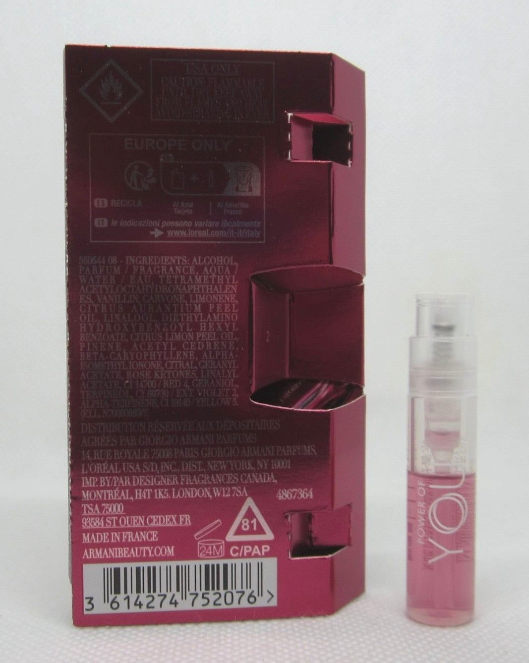 Armani Power of You eau de parfum pour femme spray sample 0.04 oz