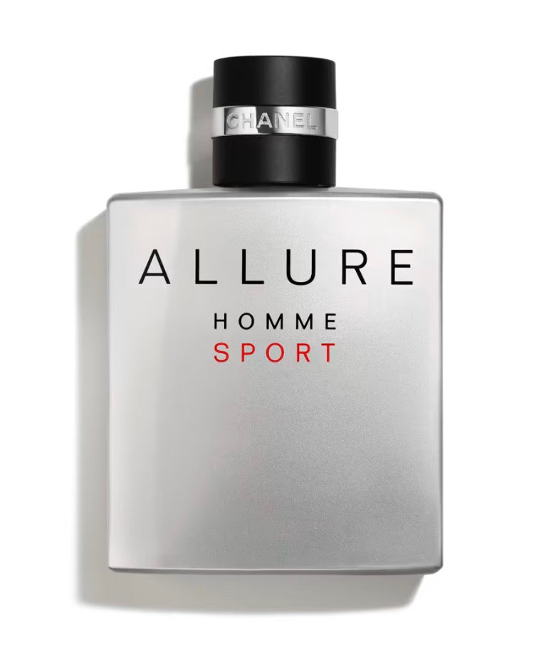 Chanel Allure Homme Sport perfume bottle on a white background