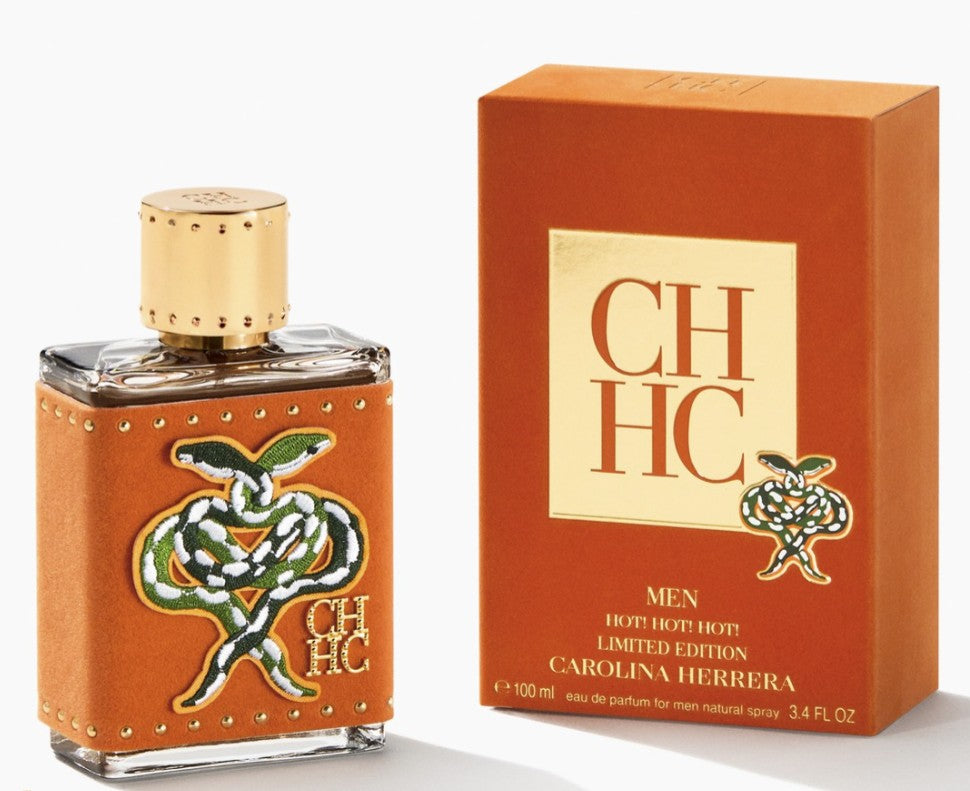 Carolina Herrera men's perfume bottle and packaging on a white background