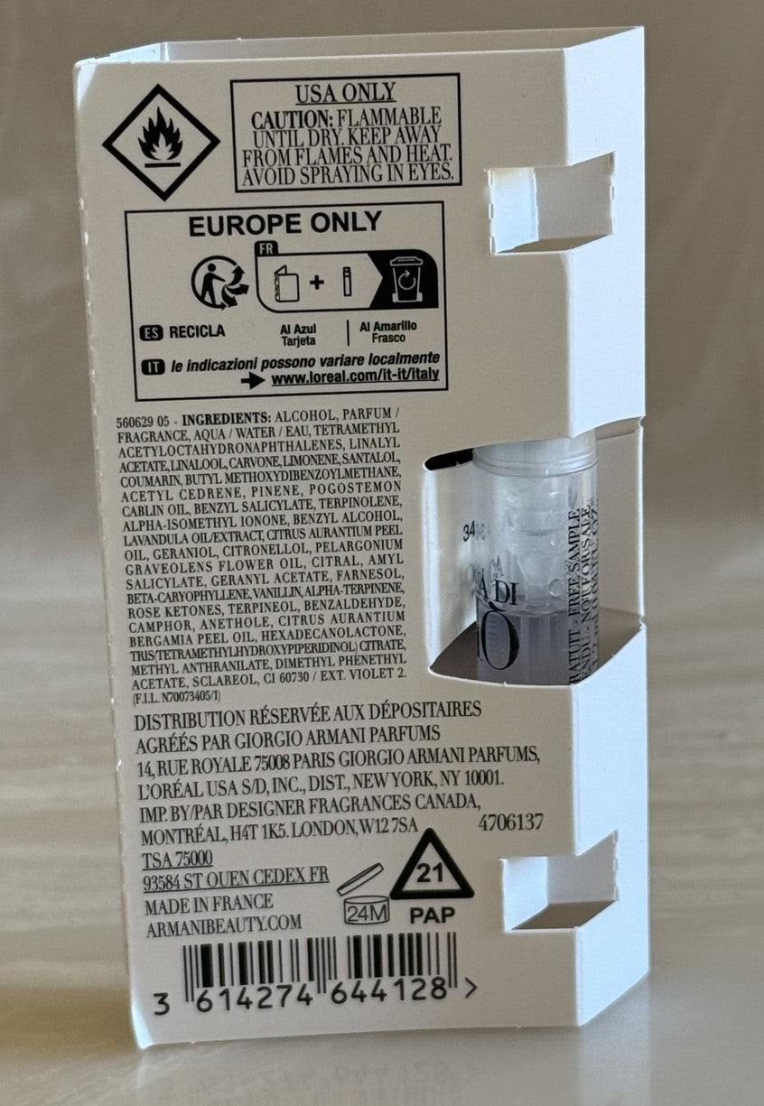 ARMANI Acqua di Gio Intense 2026 EDP 1.2 ml/0.04 Fl.OZ Spray Vial