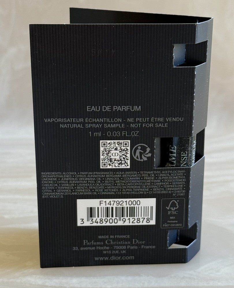 Dior Homme Intense Eau De Parfum Spray Mini Vial 1 ml/0.03 Oz