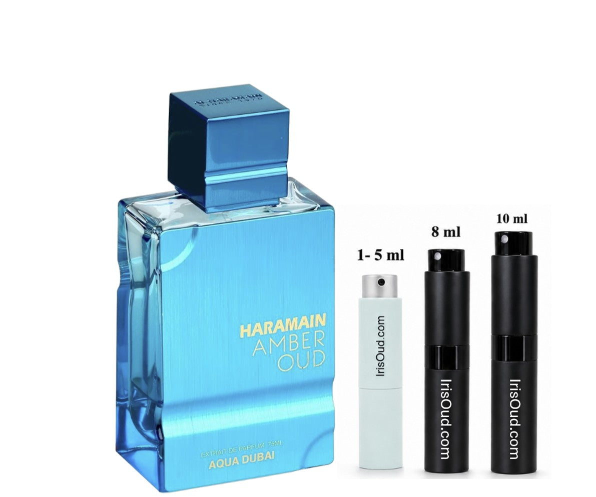 Al Haramain Amber Oud Aqua Dubai Extrait Travel Spray Decant