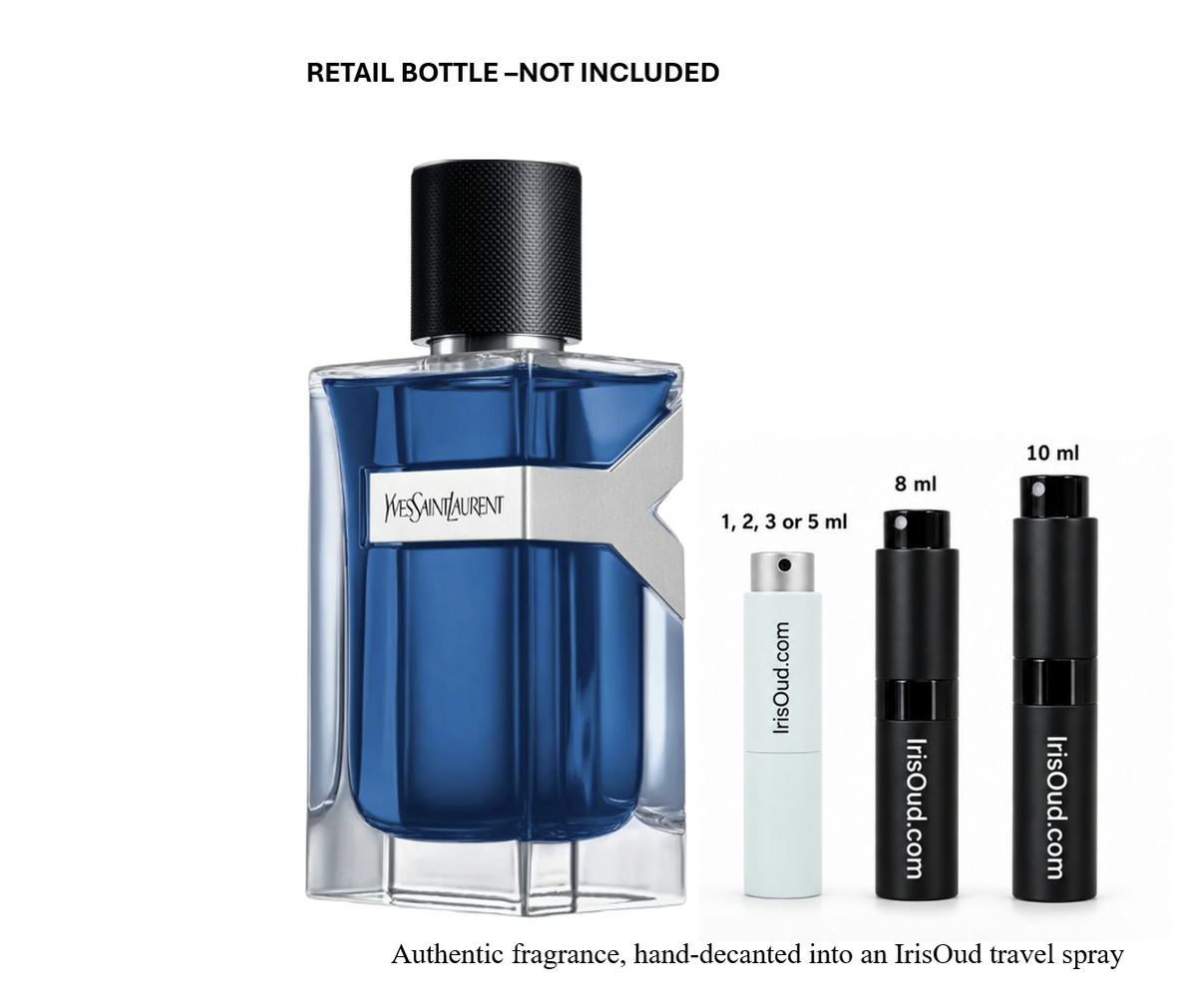 Yves Saint Laurent Y Iced Cologne EDT Intense YSL Travel Spray Decant