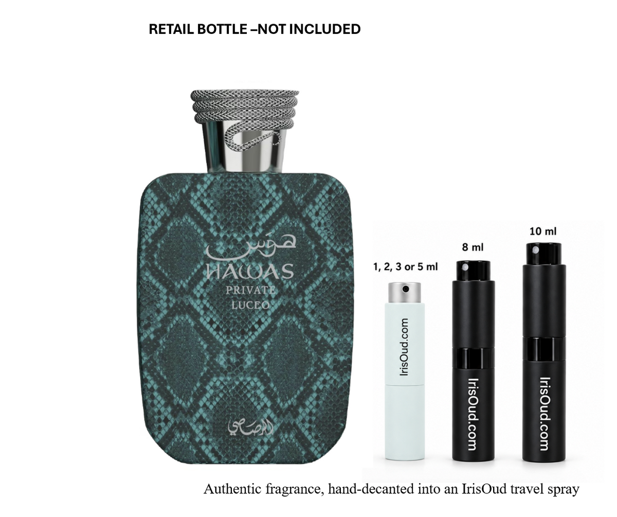 Rasasi Hawas Private Luceo Extrait Travel Spray Decant