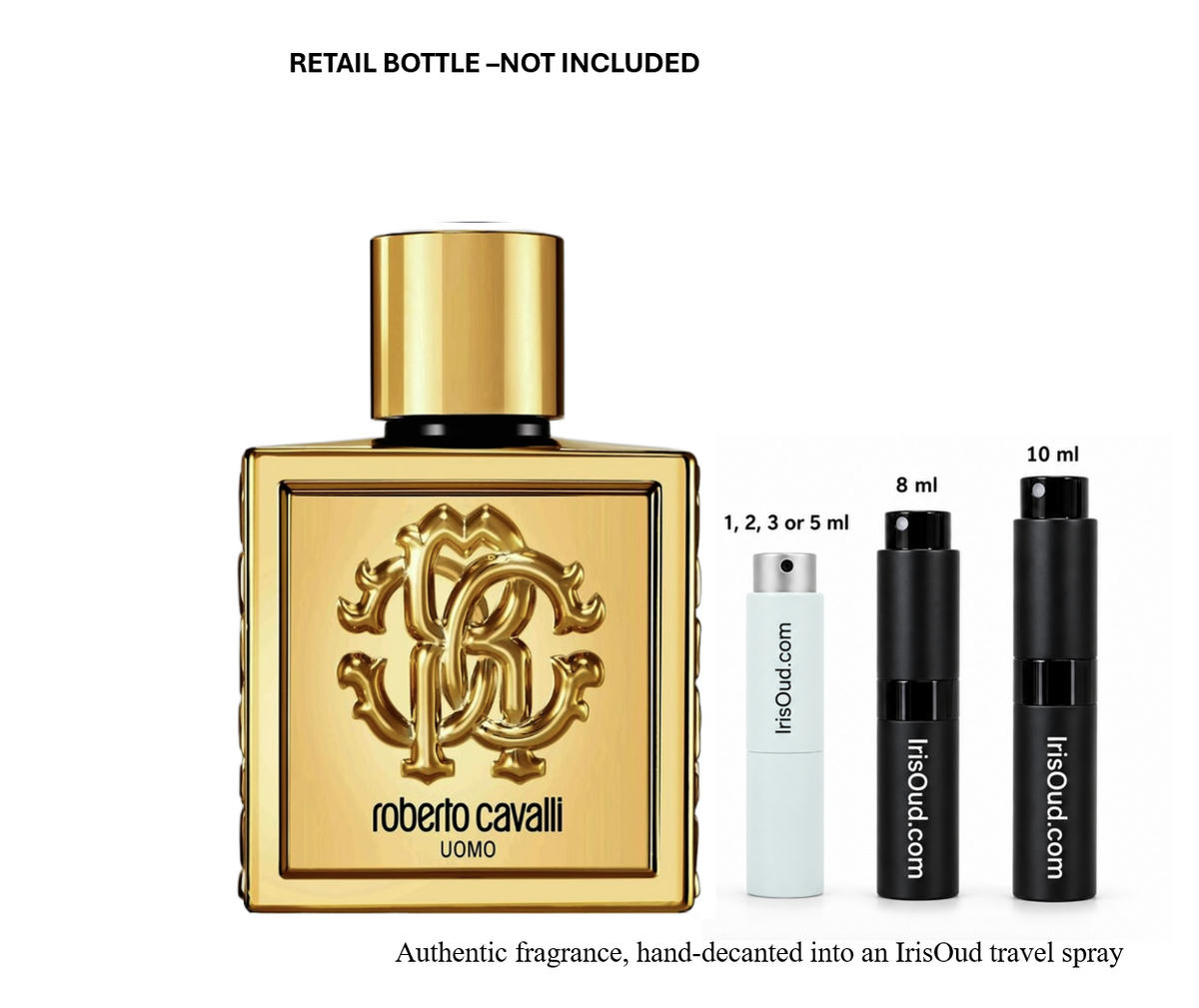 Roberto Cavalli Uomo Golden Anniversary EDP Intense Discontinued Travel Spray Decant (Copy)