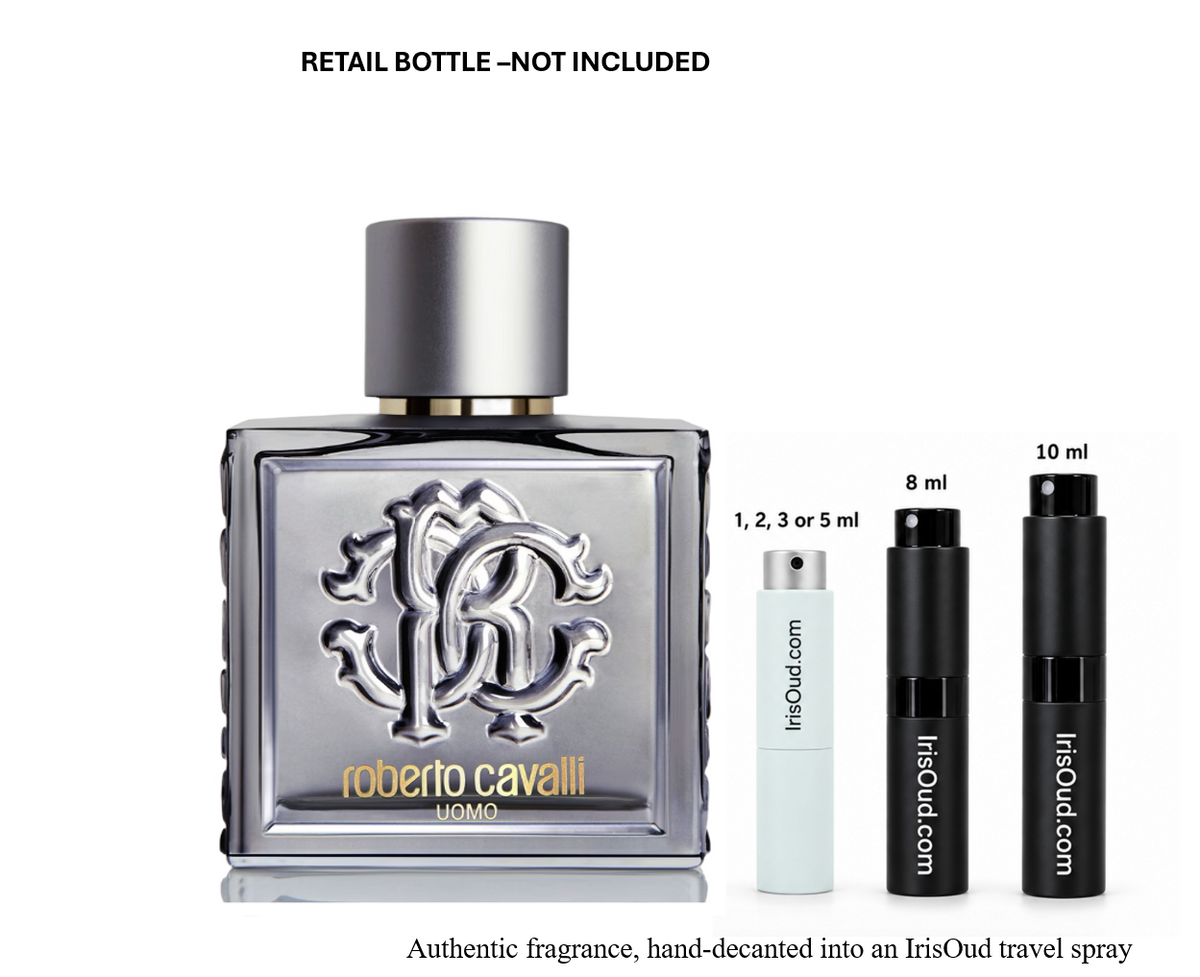 Roberto Cavalli Uomo Silver Essence EDT Discontinued Travel Spray Decant