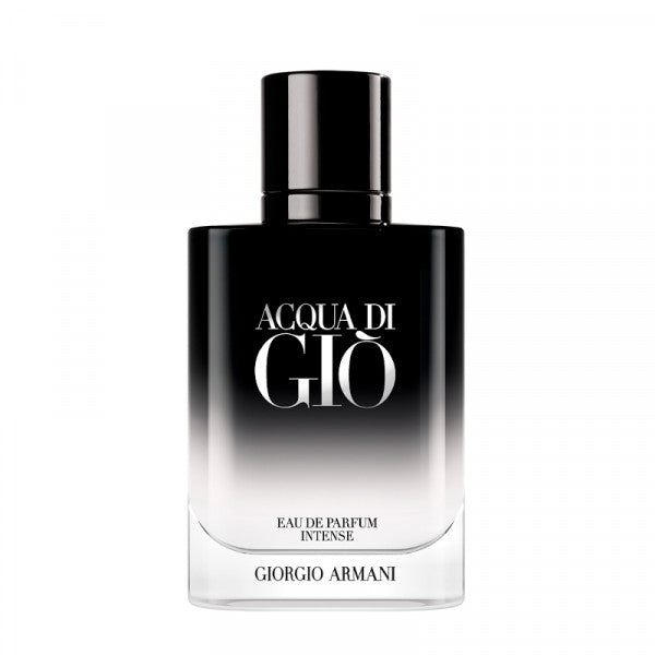 Black perfume bottle labeled 'Acqua di Giò' by Giorgio Armani on a white background