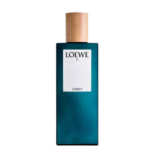 Loewe cobalt perfume bottle on a white background