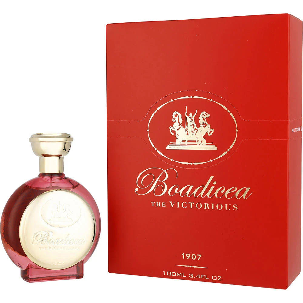 Boadicea perfume bottle and packaging on a white background